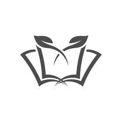 Education logo icon design, vector illustration, Education with Leaf Concept design logo.