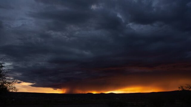 Arizona Monsoon Storm at Sunrise Time Lapse Wide