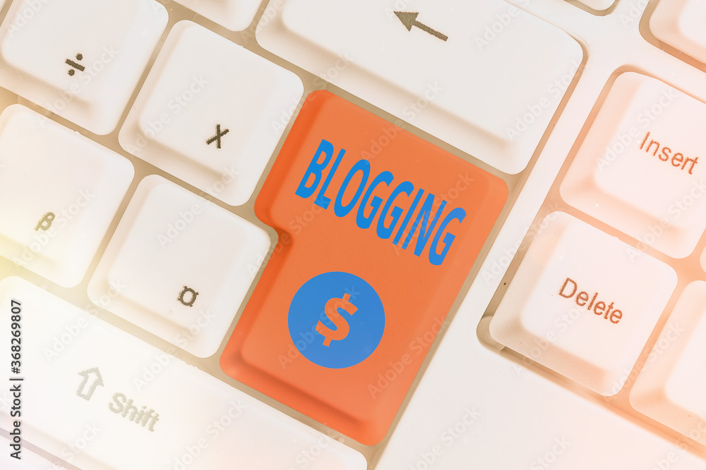 Poster handwriting text blogging. conceptual photo write something that contains online an individualal ref
