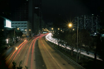 Fototapeta na wymiar night traffic in city