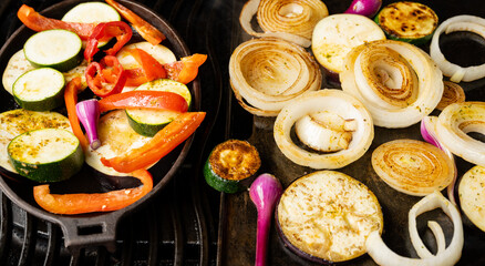 Gemüsesorten Vegetarisches grillen auf einem Gasgrill