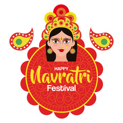 poster of goddess durga for happy navratri celebration vector illustration design