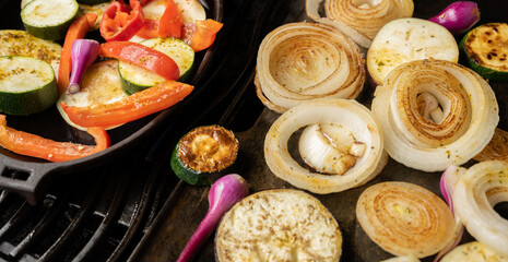 Gemüsesorten Vegetarisches grillen auf einem Gasgrill