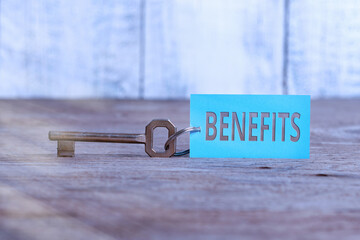 Writing note showing Benefits. Business concept for produces helpful results or effects that...