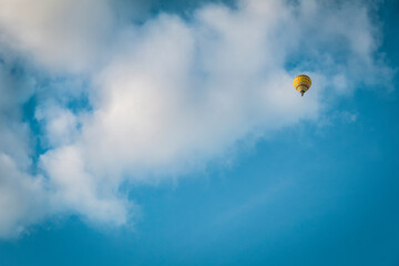 Balloons flying the the sky above the Loire Valley in France