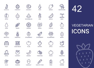 vegetarian icons set