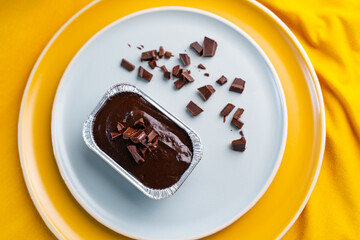 chocolate soft cake on plate