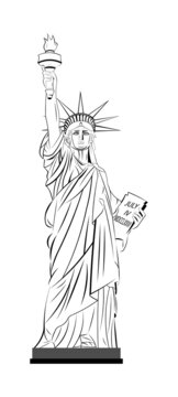 statue of liberty with inscribed JULY IV MDCCLXXVI drawing in vector