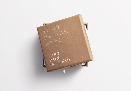 Gift Box with Lid Mockup
