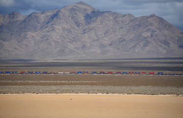 Nevada- A Freight Train Speeding Through the Desert