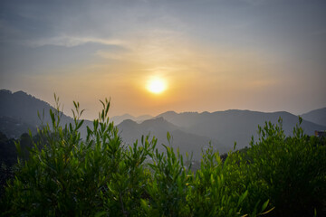 sunset in the mountains