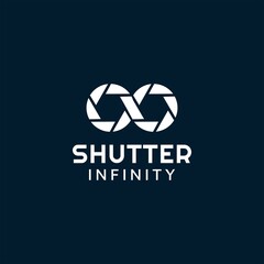 Shutter and infinity symbol for photography  logo  Design Template