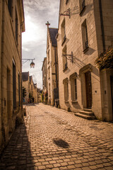 Streets of Chinon in France