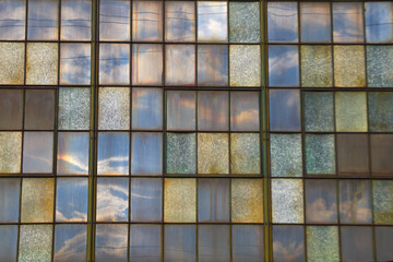 windows pattern factory background squares dirty building wall