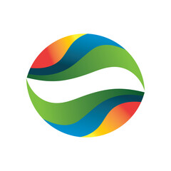 Vector logo abstract rgb design in eps 10. Simple template an ready to use.