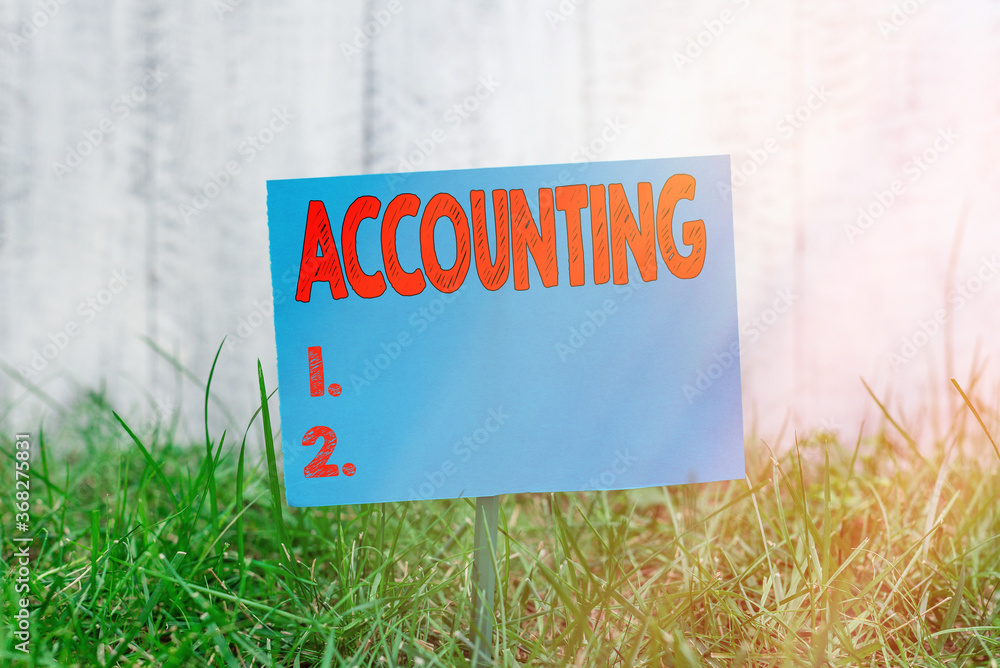Poster handwriting text accounting. conceptual photo system of summarizing business and financial transacti