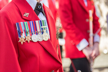 Wearing grandfathers war medals in the ANZAC Day march