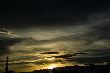 Ending of a day a beautiful movement to return home from work.