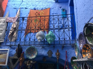 Chefchaouen, Morocco - July 29 2019 : handcraft moroccan on sale at market in chefchaouen. Morocco