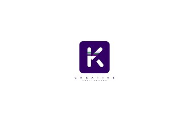 Letter K Pop Art Trendy Unique Colorful Logo Design