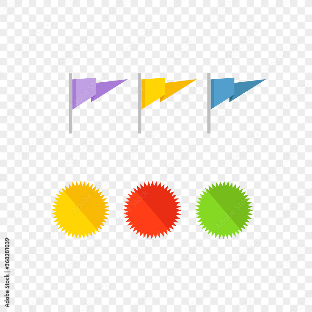 Poster Insignias and flags isolated on transparent background