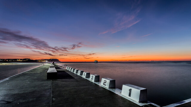 early morning at the ocean baths