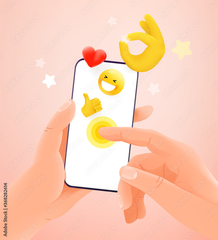 Aufkleber using social network with emoticons