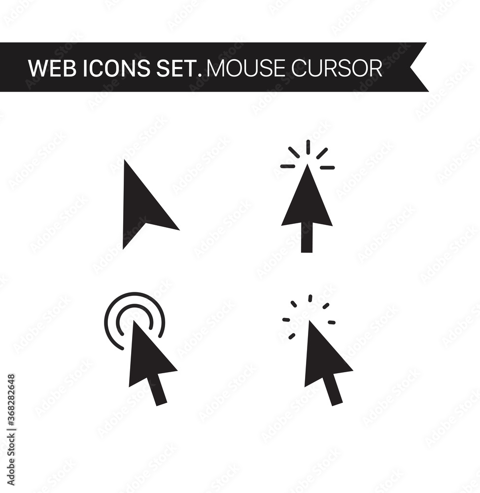 Poster Mouse cursor. Thin line icons vector set