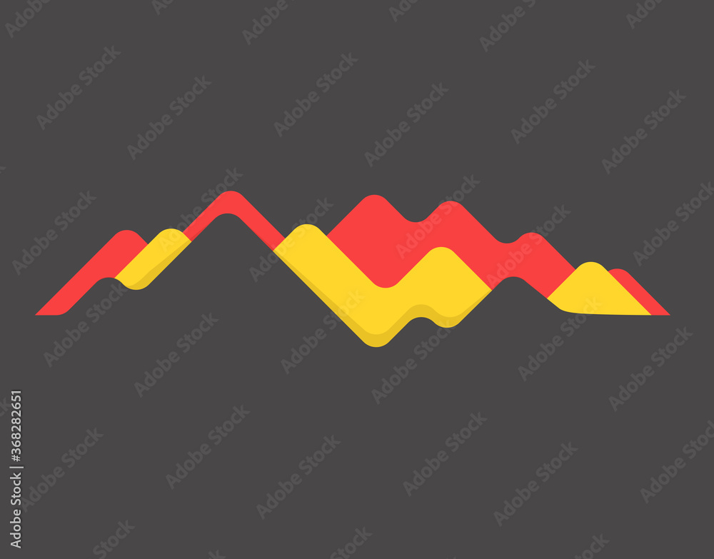 Poster abstract financial chart in stock market. abstract waving color diagram