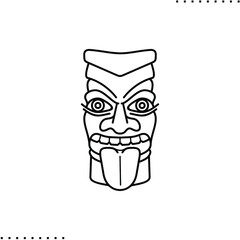 A tiki mask vector icon in outlines