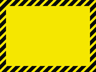 Black and yellow striped blank warning sign, 3:4 aspect ratio rectangular frame for your message or image. EPS8 vector, variant No. 1