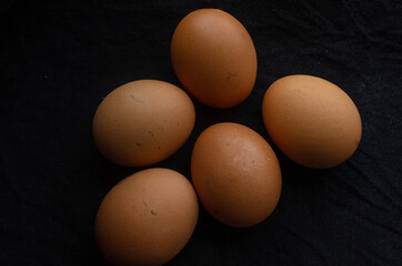 eggs on a wooden table