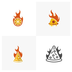 Set of Pizza logo icon design, vector illustration, Pizza Concept design logo. Food logo template