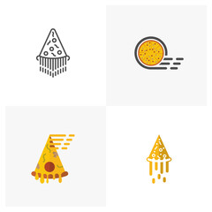 Set of Pizza logo icon design, vector illustration, Pizza Concept design logo. Food logo template