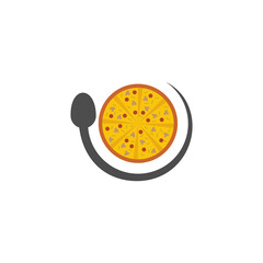 Pizza logo icon design, vector illustration, Pizza Concept design logo. Food logo template