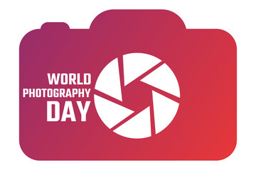 World photo or photography Day. August 19. Holiday concept. Template for background, banner, card, poster with text inscription. Vector EPS10 illustration. - Powered by Adobe