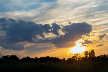 Beautiful, dramatic sunset in Wisconsin in Wisconsin