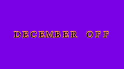 december off fire text effect violet background. animated text effect with high visual impact. letter and text effect. Alpha Matte. 