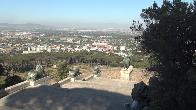 Summer day video of Cape Town panorama shot from Rhodes Memorial, Western Cape, South Africa