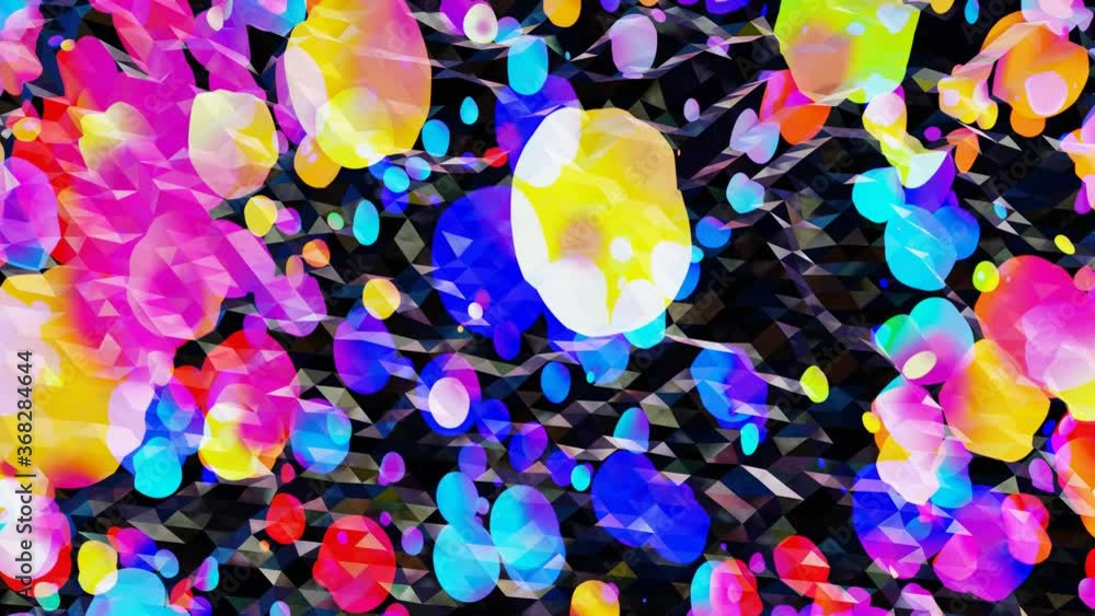 Poster abstract looped background of shiny glossy surface like wavy transparent liquid with rainbow color c