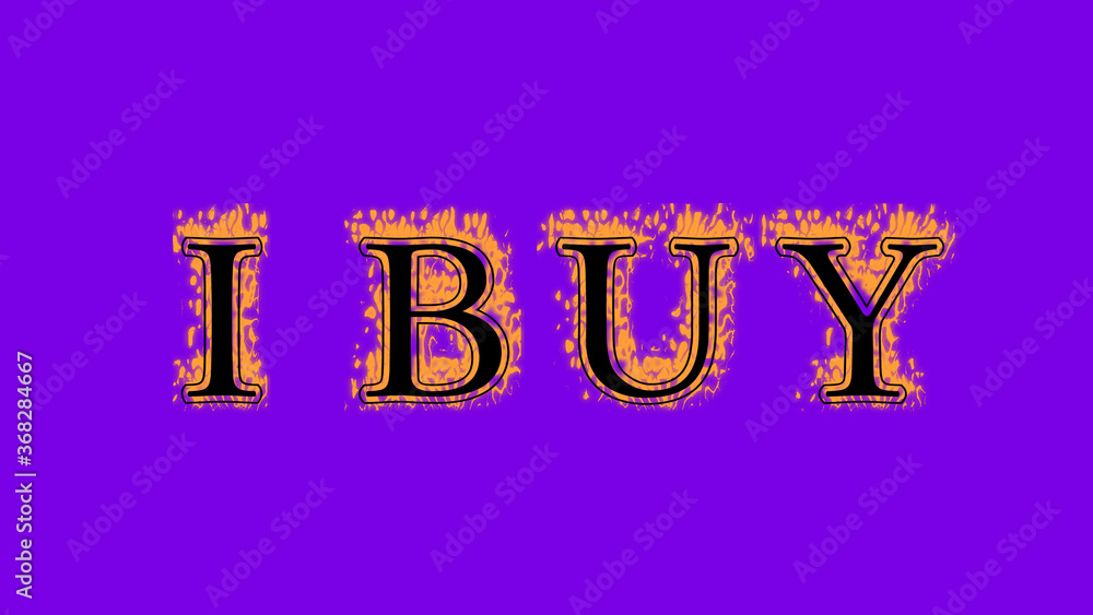Poster ibuy fire text effect violet background. animated text effect with high visual impact. letter and te
