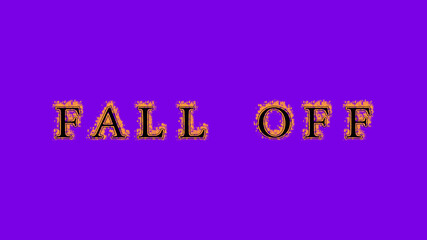 fall off fire text effect violet background. animated text effect with high visual impact. letter and text effect. Alpha Matte. 