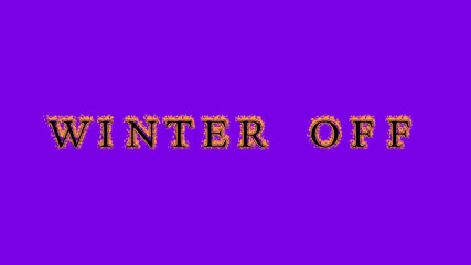 winter off fire text effect violet background. animated text effect with high visual impact. letter and text effect. Alpha Matte. 