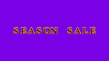 season sale fire text effect violet background. animated text effect with high visual impact. letter and text effect. Alpha Matte. 