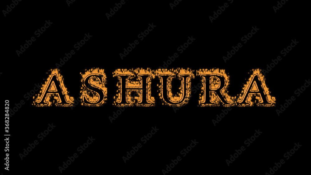 Fototapete ashura fire text effect black background. animated text effect with high visual impact. letter and t