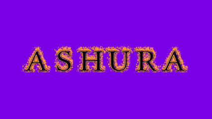 ashura fire text effect violet background. animated text effect with high visual impact. letter and text effect. Alpha Matte. 