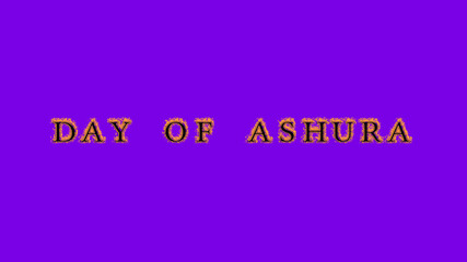 day of ashura fire text effect violet background. animated text effect with high visual impact. letter and text effect. Alpha Matte. 