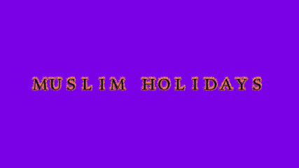 muslim holidays fire text effect violet background. animated text effect with high visual impact. letter and text effect. Alpha Matte. 