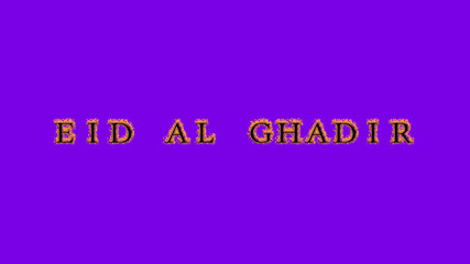 Fototapeta premium eid al ghadir fire text effect violet background. animated text effect with high visual impact. letter and text effect. Alpha Matte. 