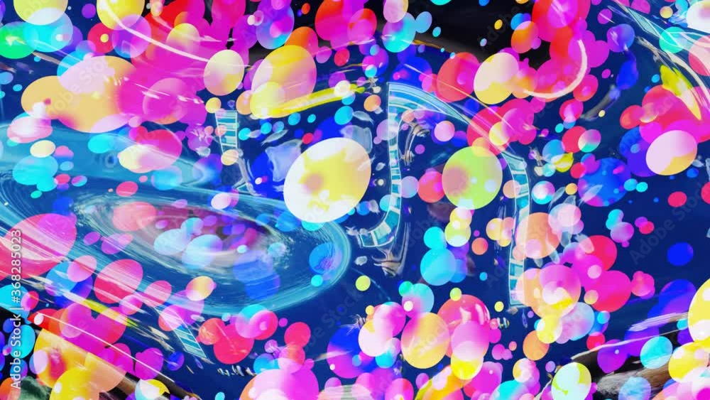 Poster abstract looped background of shiny glossy surface like wavy transparent liquid with rainbow color c